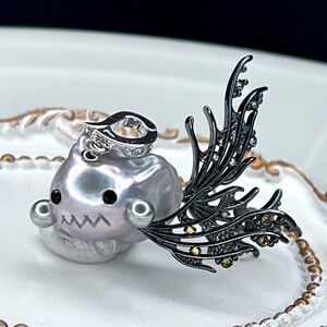 Handmade Premium Freshwater Flameball Pearl Character Detachable Pendant FISH 🐠